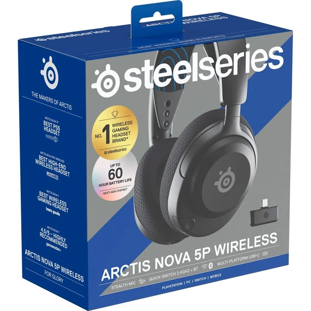 Игровые наушники SteelSeries Arctis Nova 5P Wireless Black (61673
