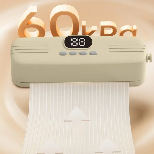 Вакууматор упаковщик аккумуляторный для продуктов от USB 60 КПа Бежевый ( см1172601 ) - изображение 5