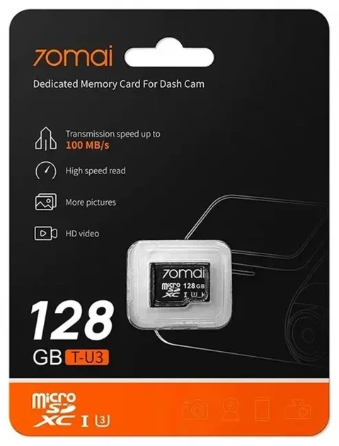 Автомобильный видеорегистратор 70Mai Omni X800 4K черный + Задняя камера RC14 + SD карта 128GB Global - изображение 4