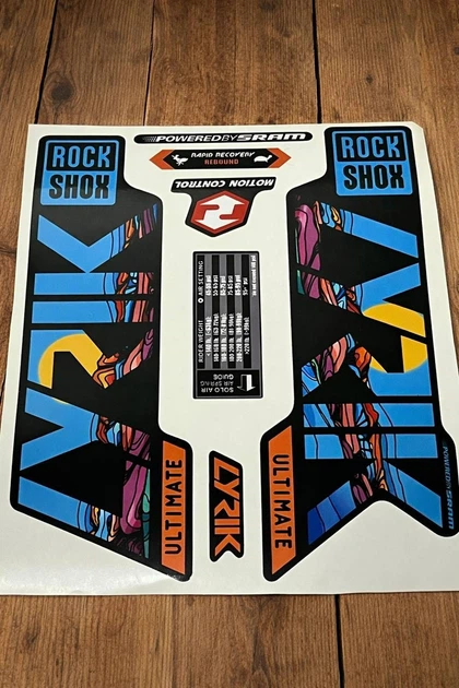 Наклейки ROCK SHOX LYRIK на вилку велосипеда. Ламіновані - Фото 1 Наклейки ROCK SHOX LYRIK на вилку велосипеда. Ламіновані - зображення 1
