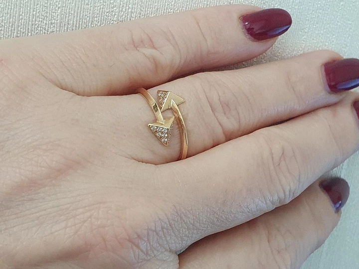 Золотое кольцо с фианитами. КВ1139И 17 - изображение 2