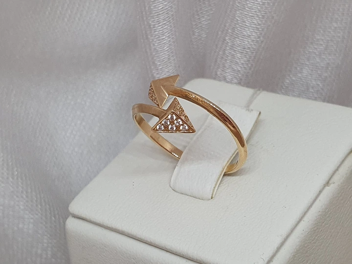Золотое кольцо с фианитами. КВ1139И 17 - изображение 3