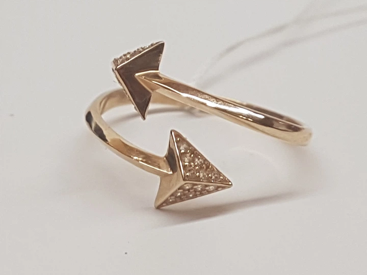 Золотое кольцо с фианитами. КВ1139И 17 - изображение 4