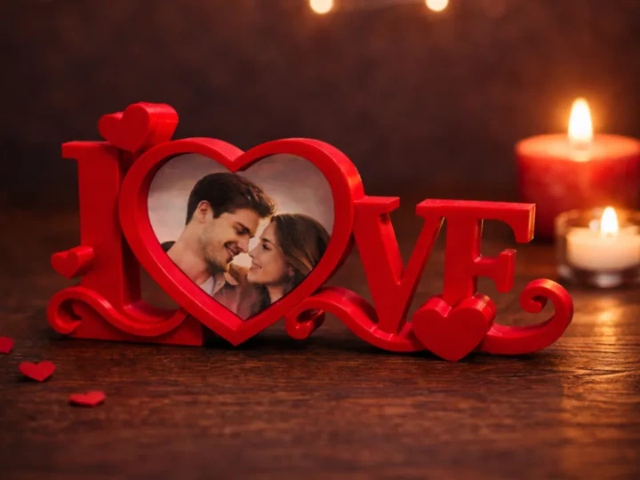 Фоторамка LOVE у формі серця - Фото 1 Фоторамка LOVE у формі серця - изображение 1