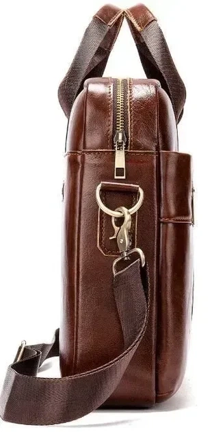 Ділова чоловіча сумка з зернистої шкіри Vintage 14836 Коричнева - Фото 4 Ділова чоловіча сумка з зернистої шкіри Vintage 14836 Коричнева - зображення 4