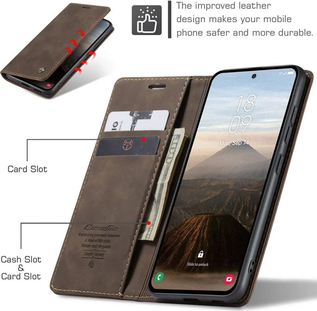 Чохол-книжка з магнітом Samsung Galaxy S25 FE S731 CaseMe Dark Brown (43490-05) - Фото 3 Чохол-книжка з магнітом Samsung Galaxy S25 FE S731 CaseMe Dark Brown (43490-05) - зображення 3