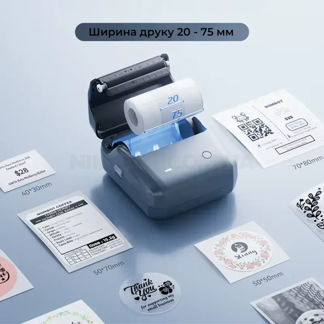 Портативный термопринтер Niimbot B31 Blue Bluetooth, компактный цветной принтер для этикеток - изображение 3