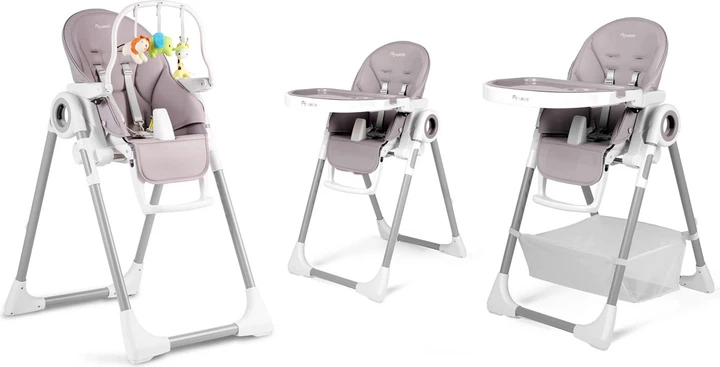 Krzesełko do karmienia Nukido Belo ze stolikiem wrzosowe (5903890611507) - obraz 6