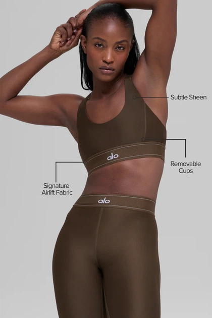 Жіночий спортивний комплект Alo Yoga Airlift Suit Up "Espresso" XS (W9780R_W51428R) - изображение 2