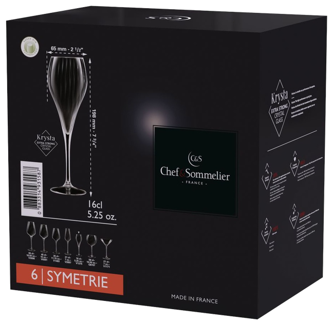Келих Chef & Sommelier SYMETRIE 160 мл (6 шт) - Фото 10 Келих Chef & Sommelier SYMETRIE 160 мл (6 шт) - зображення 10
