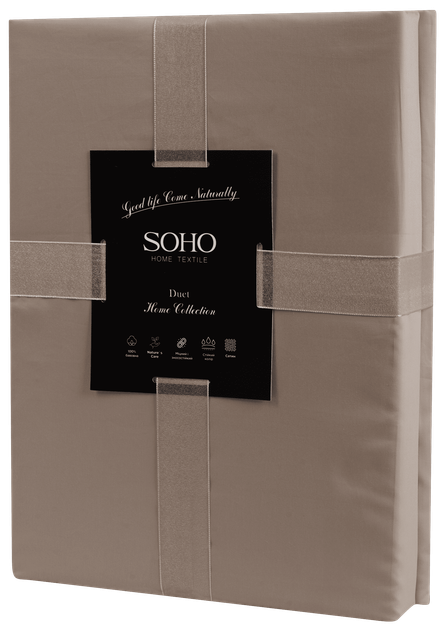 Комплект постільної білизни Полуторний Duet 150х200 см Beige/Mocha SOHO (pbe0050797) - зображення 5