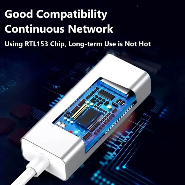 Адаптер USB C To Lan для Mac з RJ45 1000Mbps з'єднання інтернет та мережі чорний - зображення 8