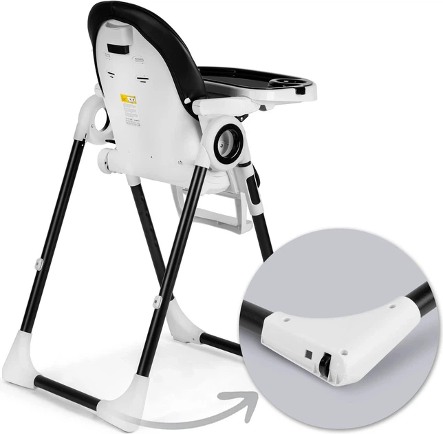 Krzesełko do karmienia Nukido Belo ze stolikiem czarne (5903890611521) - obraz 3