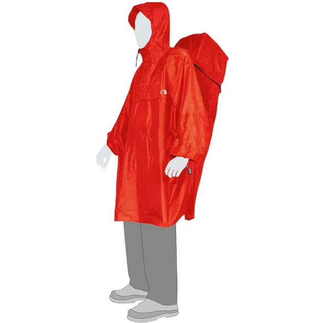 Плащ пончо дощовик водонепроникний з капюшоном для рюкзака Tatonka Cape Men XL red Uni (100017578) - Фото 2 Плащ пончо дощовик водонепроникний з капюшоном для рюкзака Tatonka Cape Men XL red Uni (100017578) - зображення 2