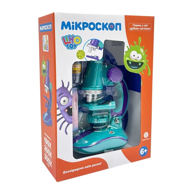 Дитячий мікроскоп SK 0006(Turquoise) світло, 19,5 см, 2 пробірки, скло - Фото 1 Дитячий мікроскоп SK 0006(Turquoise) світло, 19,5 см, 2 пробірки, скло - изображение 1
