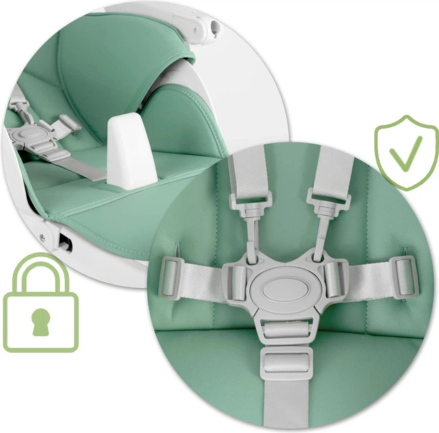 Krzesełko do karmienia Nukido Belo ze stolikiem zielone (5903890613792) - obraz 4