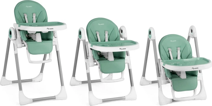 Krzesełko do karmienia Nukido Belo ze stolikiem zielone (5903890613792) - obraz 6