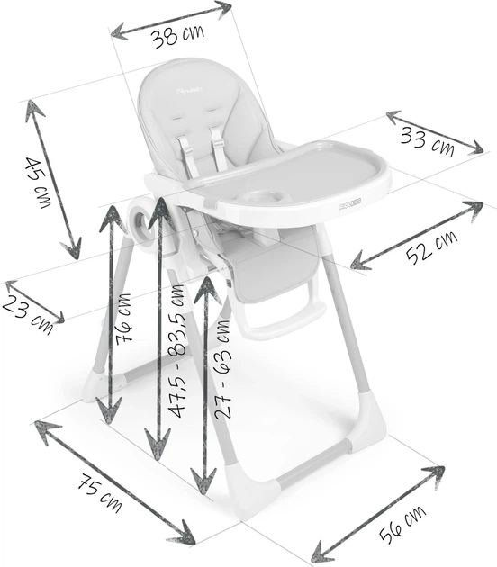 Krzesełko do karmienia Nukido Belo ze stolikiem zielone (5903890613792) - obraz 8