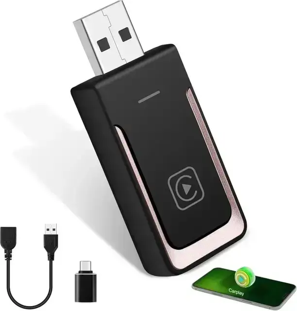 Беспроводной адаптер CarPlay Android Auto Pashlysh Wireless Z2 USB-C USB-A Plug and Plaу - Фото 2 Беспроводной адаптер CarPlay Android Auto Pashlysh Wireless Z2 USB-C USB-A Plug and Plaу - изображение 2
