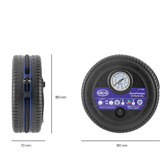 Автомобільний компрессор "AeroPressor O Form XL" 12В 18л/хв Alca, 241500 - зображення 4