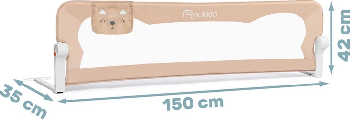 Захисний бар'єр для ліжка Nukido 150 x 42 x 35 см бежевий (5903890609924) - зображення 8