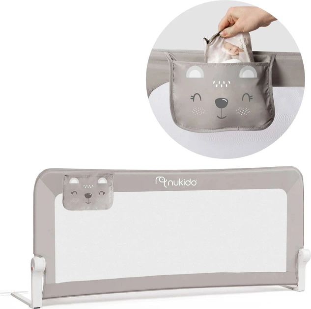 Захисний бар'єр для ліжка Nukido 150 x 66 x 35 см сірий (5903890609931) - зображення 6