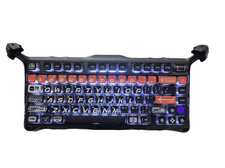 Механічна бездротова (Bluetooth + 2,4G) клавіатура з HOT SWAP GravaStar Mercury K1 Pro 80keys, EN/UKR, BT/WL/USB, CyberFlare /Чорна (GSK1PRO_BO_BLK) - изображение 3