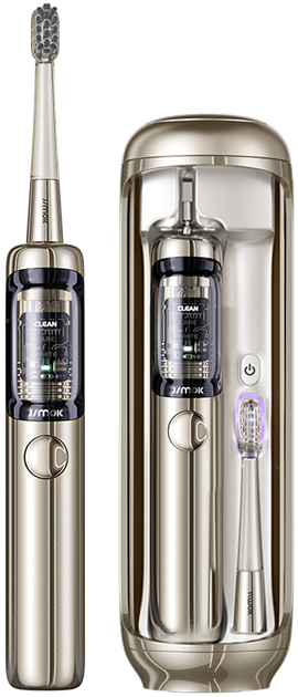Електрична зубна щітка Jimok J6 Capsule Золотиста + Brush heads + TC - зображення 2