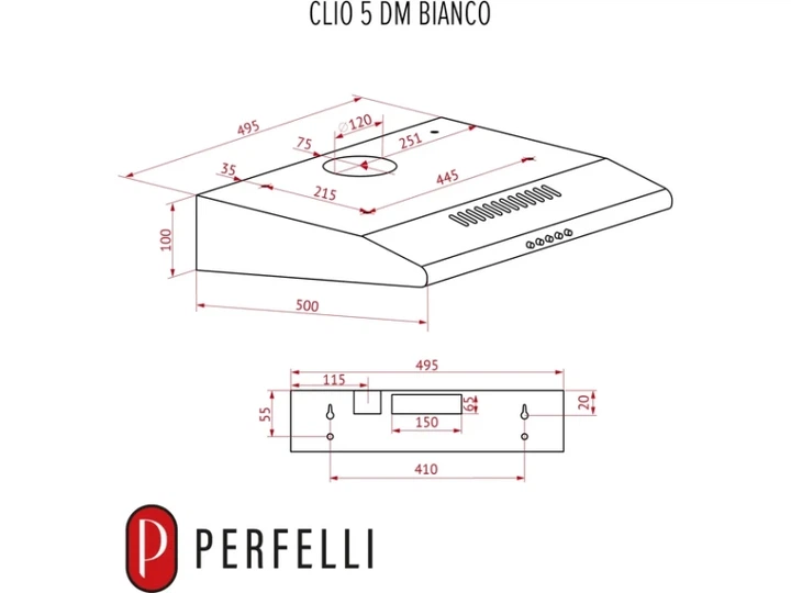 Витяжка Perfelli CLIO 5DM BIANCO - зображення 8