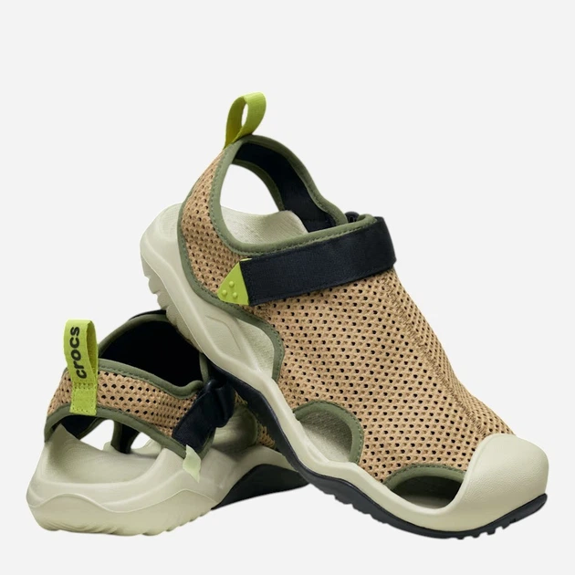 Sandały męskie z zakrytymi palcami Crocs Swiftwater Mesh Deck 211095-2EY 45-46 (M11) Beżowe - obraz 3