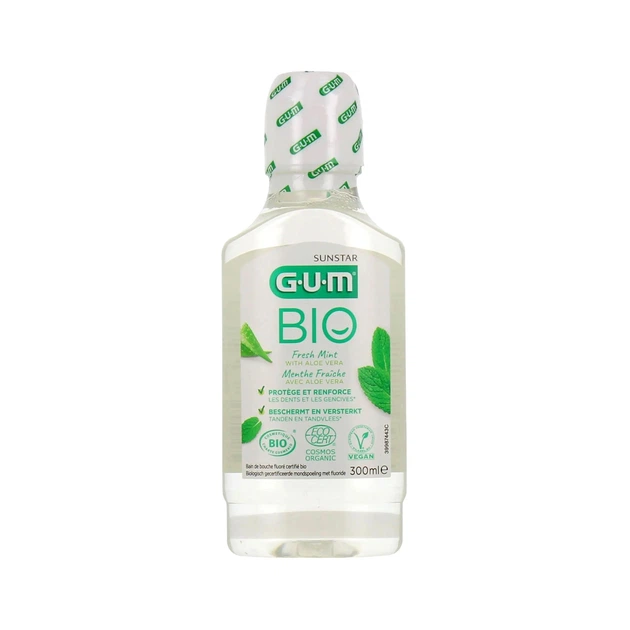 Ополіскувач для порожнини рота GUM BIO Fresh Mint органічний з фтором 250 ppm, 300 мл - зображення 3