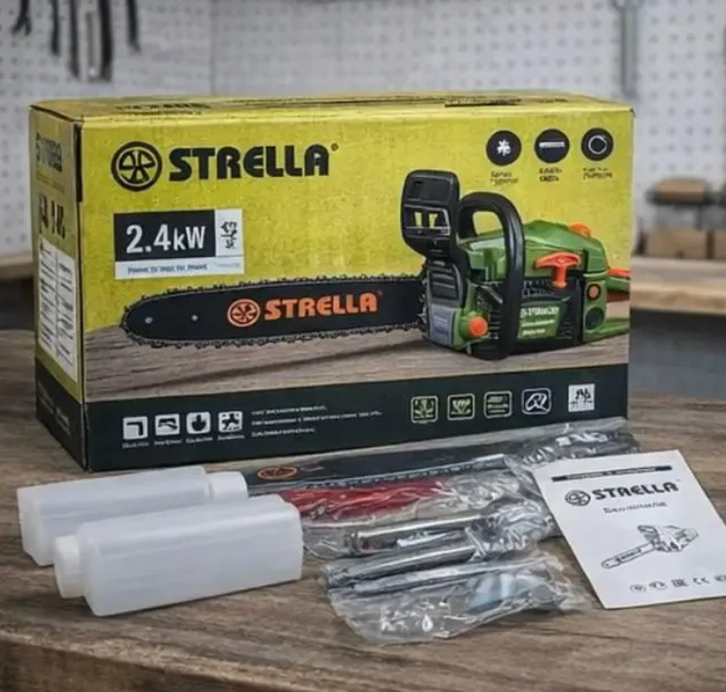 Бензопила бензиновая STRELLA SR-8700 для садовых и бытовых работ, шина 45 см, мощность 2.4 кВт - Фото 5 Бензопила бензиновая STRELLA SR-8700 для садовых и бытовых работ, шина 45 см, мощность 2.4 кВт - изображение 5