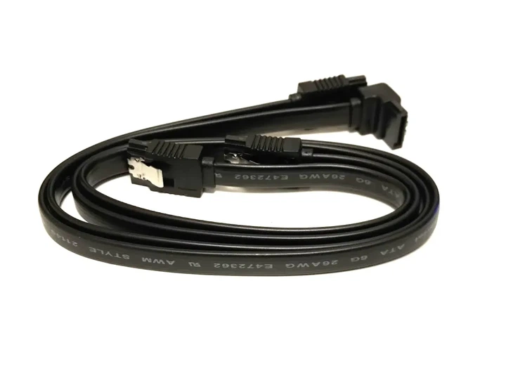 Кабелі SATA 3.0 із засувками, комплект 2 шт: прямий + кутовий, чорні - зображення 4