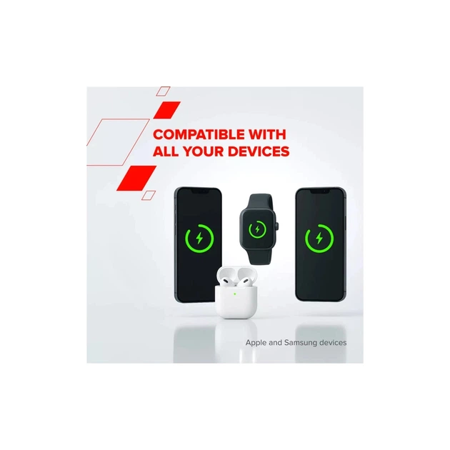 Зарядний пристрій Canyon 4-in-1 wireless charging stand 30W + charger 65W + cable 1.0m black (CNS-WCS405B) - зображення 8