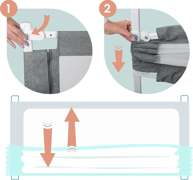 Захисний бортик для ліжка Nukido NK-227 сірий 200 см (5903890631918) - зображення 4