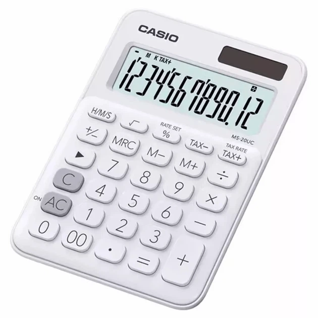 Калькулятор Casio MS-20UC-WE-W-EC, белый (CALC-CAS-MS-20UC-WE) - Фото 1 Калькулятор Casio MS-20UC-WE-W-EC, белый (CALC-CAS-MS-20UC-WE) - изображение 1