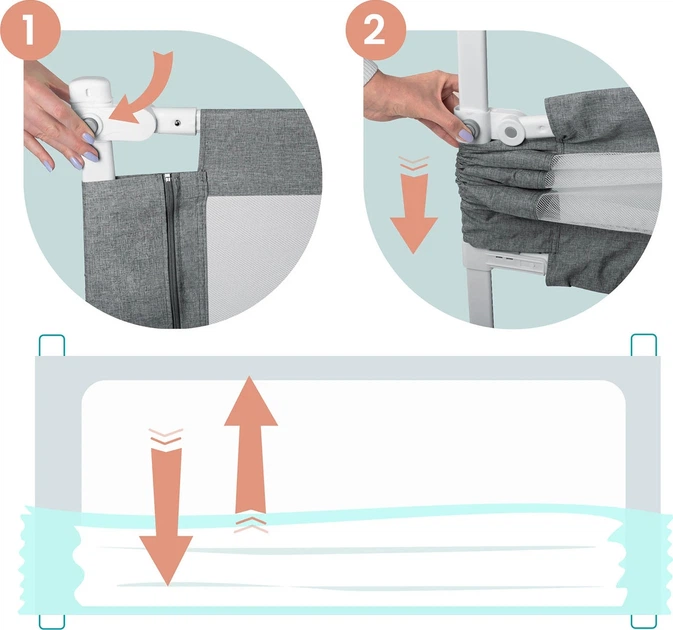 Захисний бортик для ліжка Nukido NK-227 сірий 160 см (5903890631895) - зображення 3