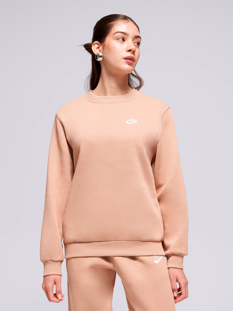 Подростковый теплый свитшот на флисе для девочки Nike K Nsw Club Flc Crew Ls Lbr FD3006-200 XL 156-166 см Hemp/White (198481958009) - Фото 1 Подростковый теплый свитшот на флисе для девочки Nike K Nsw Club Flc Crew Ls Lbr FD3006-200 XL 156-166 см Hemp/White (198481958009) - изображение 1
