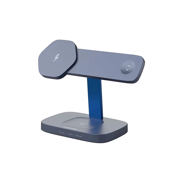 Зарядное устройство Canyon wireless charger HEXAGON WCS-310 3in1 DarkGrey/Blue (CNS-WCS310DGBL) - изображение 2