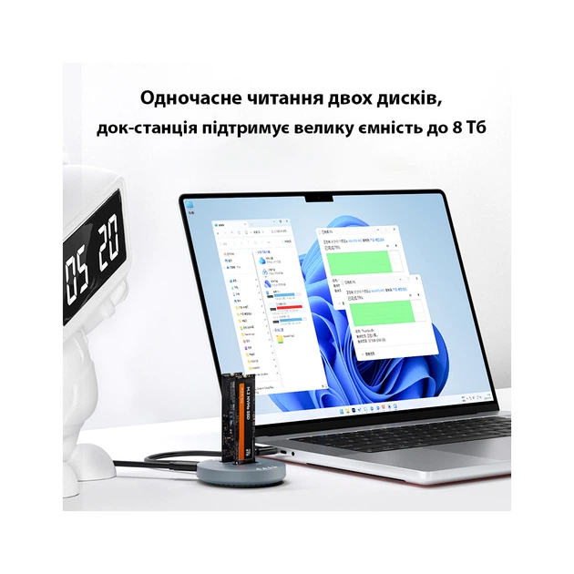 Док-станция для накопителей Maiwo 2NVMe M.2 SSD to USB3.2 Gen2 USB-C 10Gbps (K3026P2 grey) - изображение 6