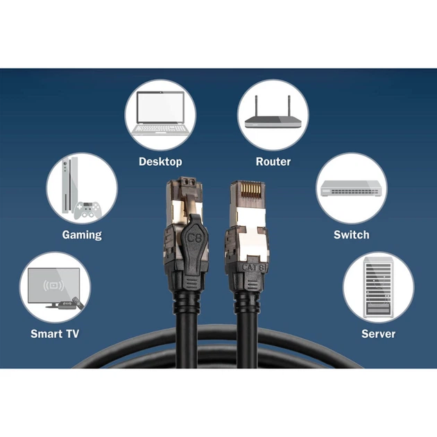 Патч-корд 1м, S/FTP, cat 8.1, AWG 24/7, LSZH, black Digitus (DK-1843-010) - Фото 4 Патч-корд 1м, S/FTP, cat 8.1, AWG 24/7, LSZH, black Digitus (DK-1843-010) - изображение 4