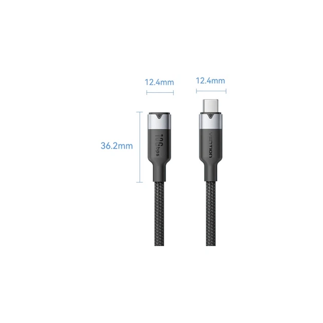 Дата кабель USB-C M/F 1.0m 100W 10Gbps 4K60Hz VENTION (TRFBF) - зображення 9