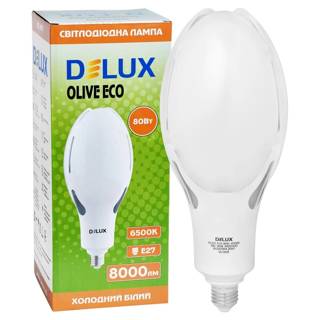 Лампочка Delux OLIVE ECO 80Вт E27 6500K 230В (90023330) - изображение 3