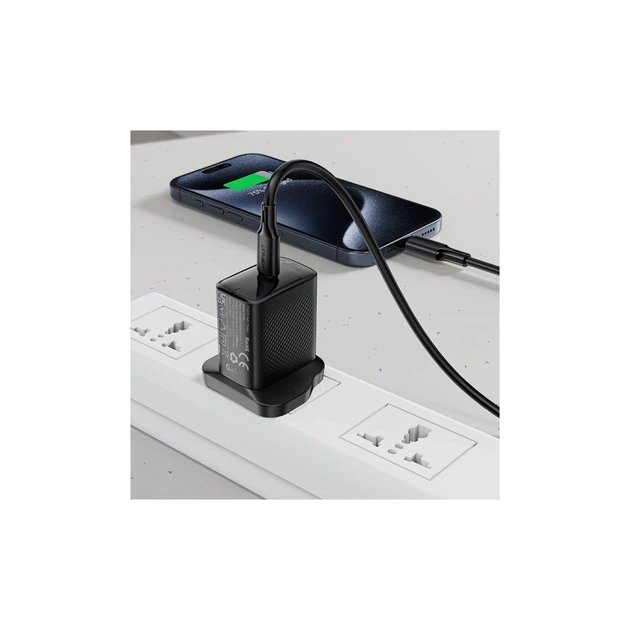 Дата кабель USB-C to USB-C 1.2m 3A 60W silicone black Acefast (6974316284161) - Фото 3 Дата кабель USB-C to USB-C 1.2m 3A 60W silicone black Acefast (6974316284161) - изображение 3