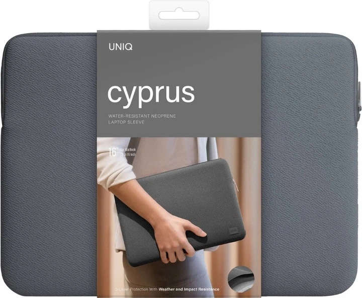 Etui na laptopa Uniq Cyprus Textured Neoprene Water-Resistant 16" Onyx (8886463689196) - obraz 6