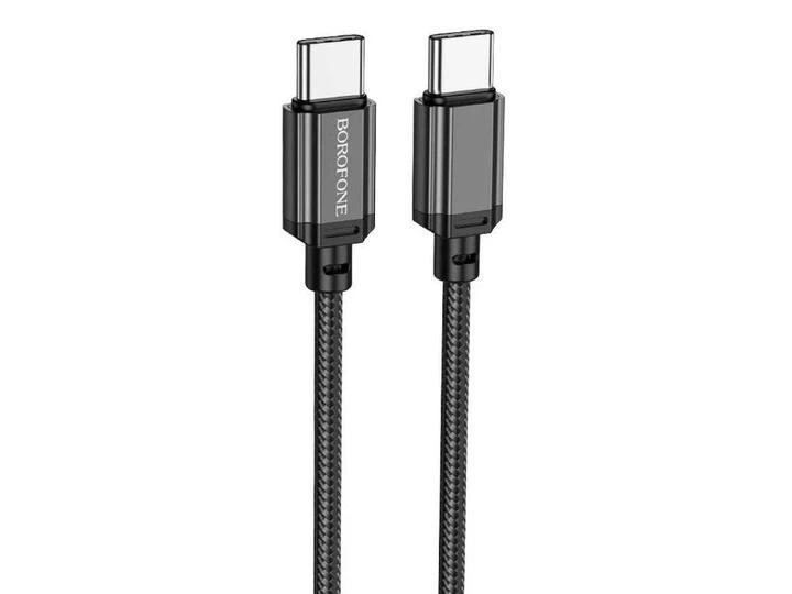 Кабель Borofone BX87 Sharp 60W charging data cable for Type-C to Type-C 3A 1m Black - Фото 2 Кабель Borofone BX87 Sharp 60W charging data cable for Type-C to Type-C 3A 1m Black - зображення 2