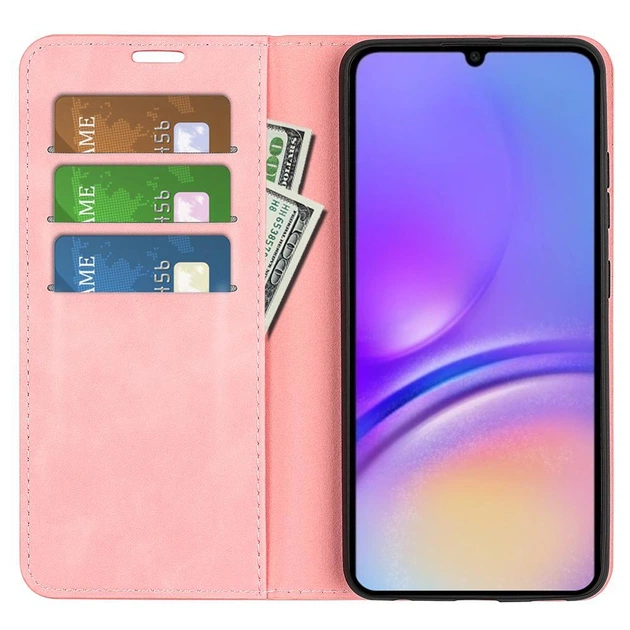 Чехол Taba Retro-Skin для Samsung Galaxy A07 / A075 книжка кожа PU с визитницей розовый - Фото 2 Чехол Taba Retro-Skin для Samsung Galaxy A07 / A075 книжка кожа PU с визитницей розовый - изображение 2