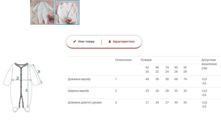 Комбинезон в рубчик для новорожденных девочек 80 см рисунок KB46-MyliSerdechka-26 Ladan - изображение 3