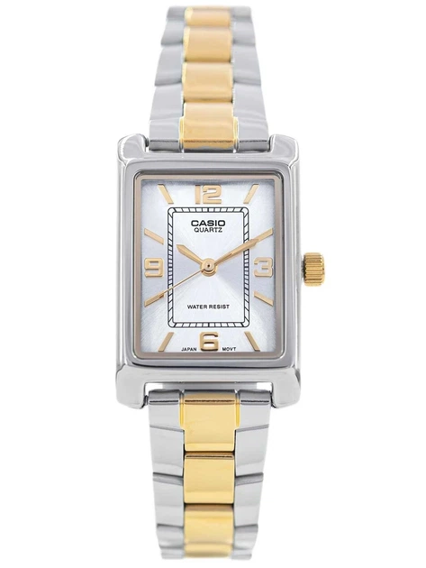 Женские часы Casio Collection LTP-1234PSG-7AEG — аналоговые, минеральное стекло, двухцветный браслет - Фото 1 Женские часы Casio Collection LTP-1234PSG-7AEG — аналоговые, минеральное стекло, двухцветный браслет - изображение 1