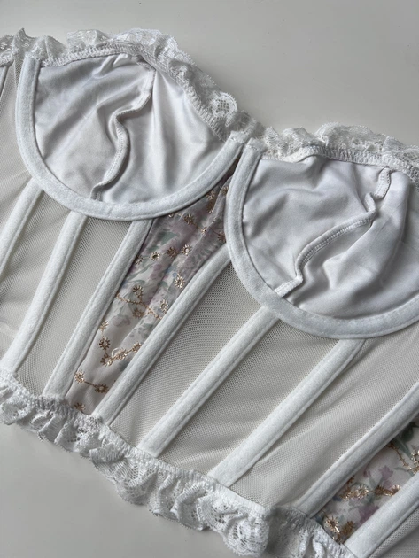 Жіночий корсетний топ у білизняному стилі Honey Fashion Accessories S білий (10-23) - Фото 6 Жіночий корсетний топ у білизняному стилі Honey Fashion Accessories S білий (10-23) - зображення 6
